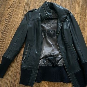Black Mackage leather jacket.